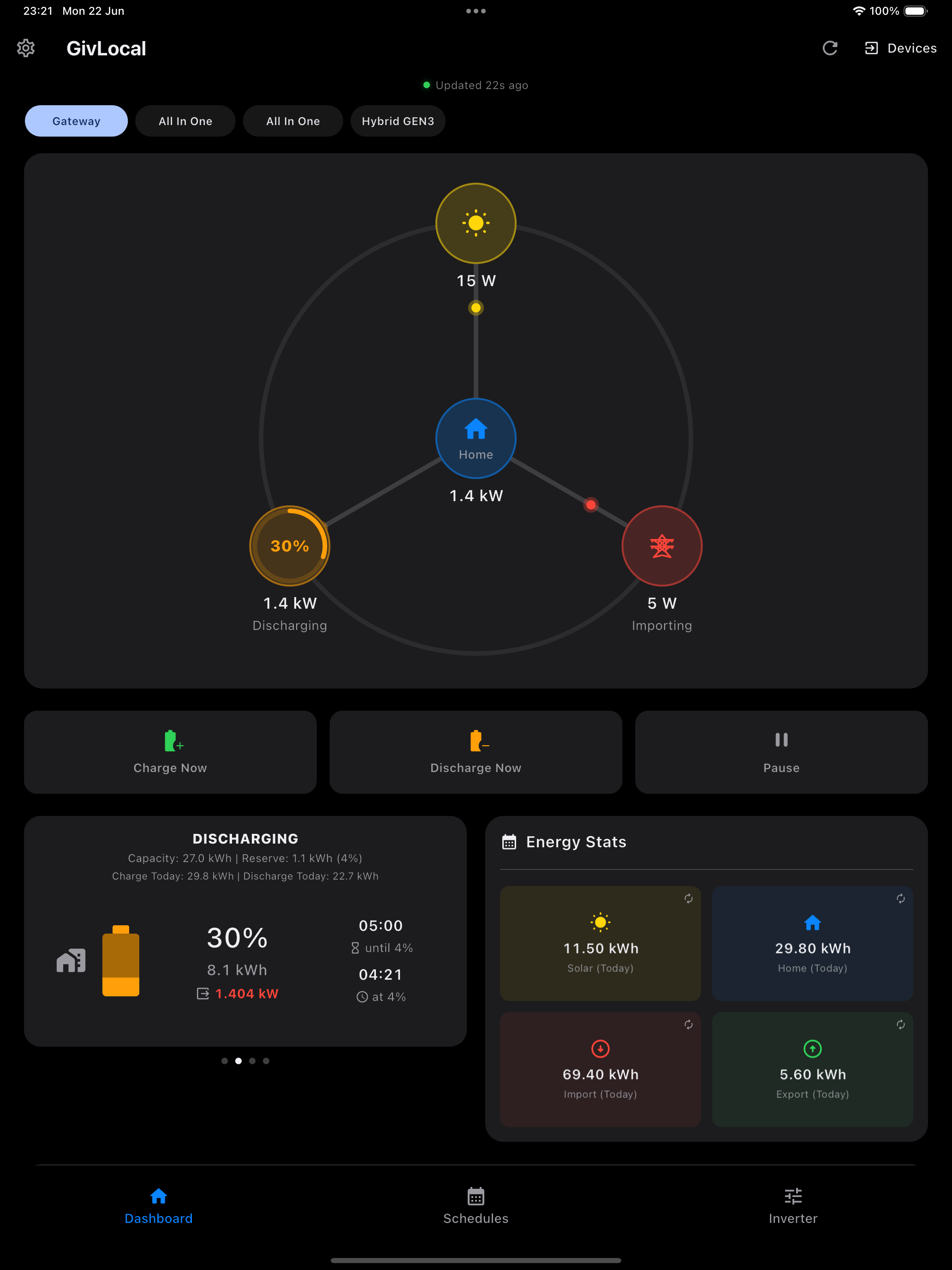 Battery detail on iPad